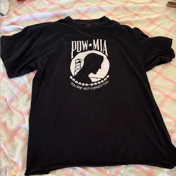 Rothco Black T-Shirt POW MIA men’s size XL - Picture 2 of 5